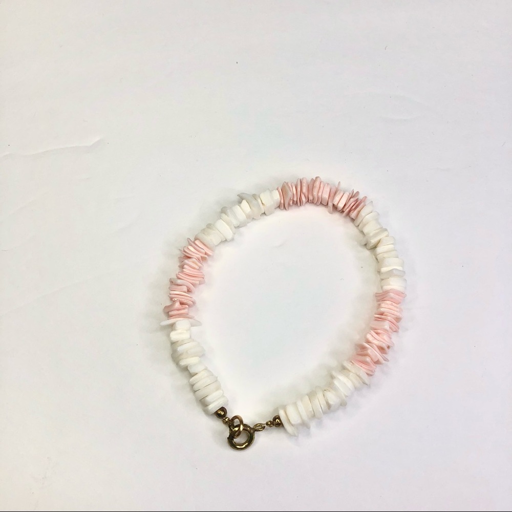 Pink and White Coral Bracelet